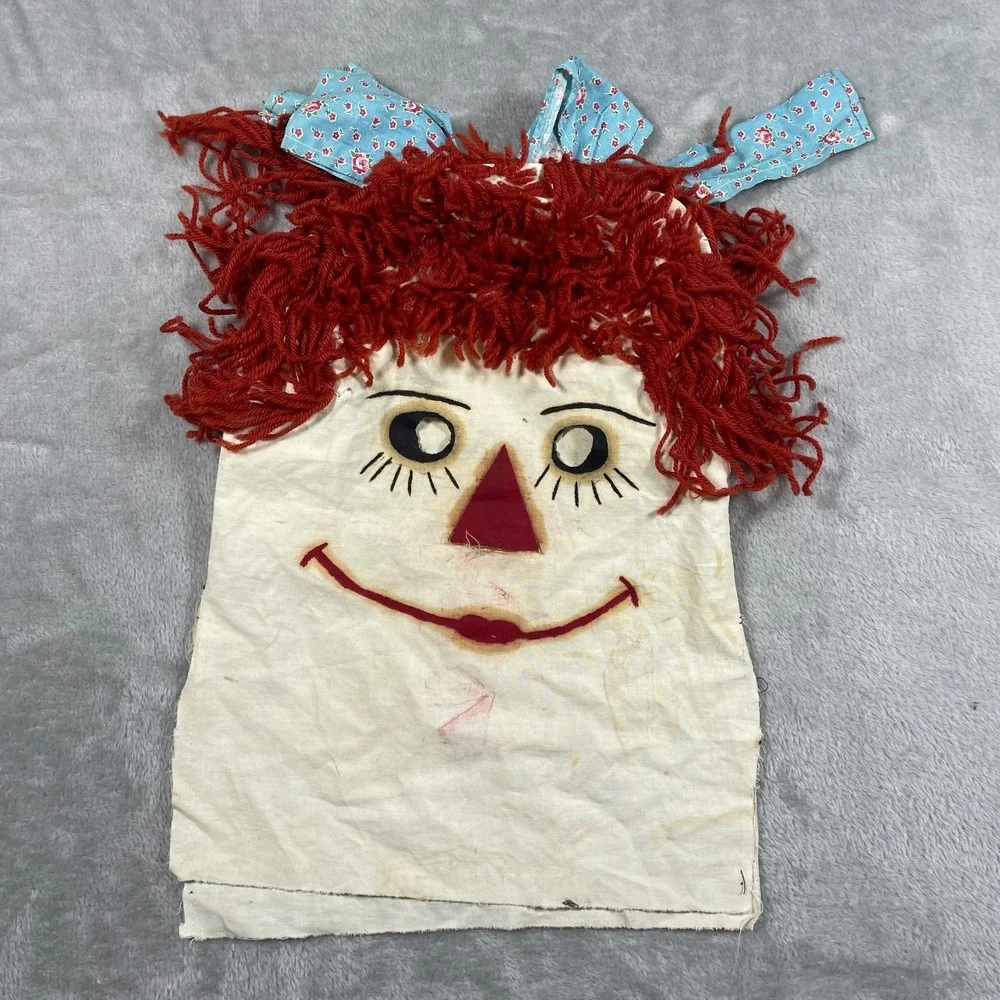 Vintage Raggedy Ann Mask Pantaloons Pants Halloween Scary Horror 1970s Handmade